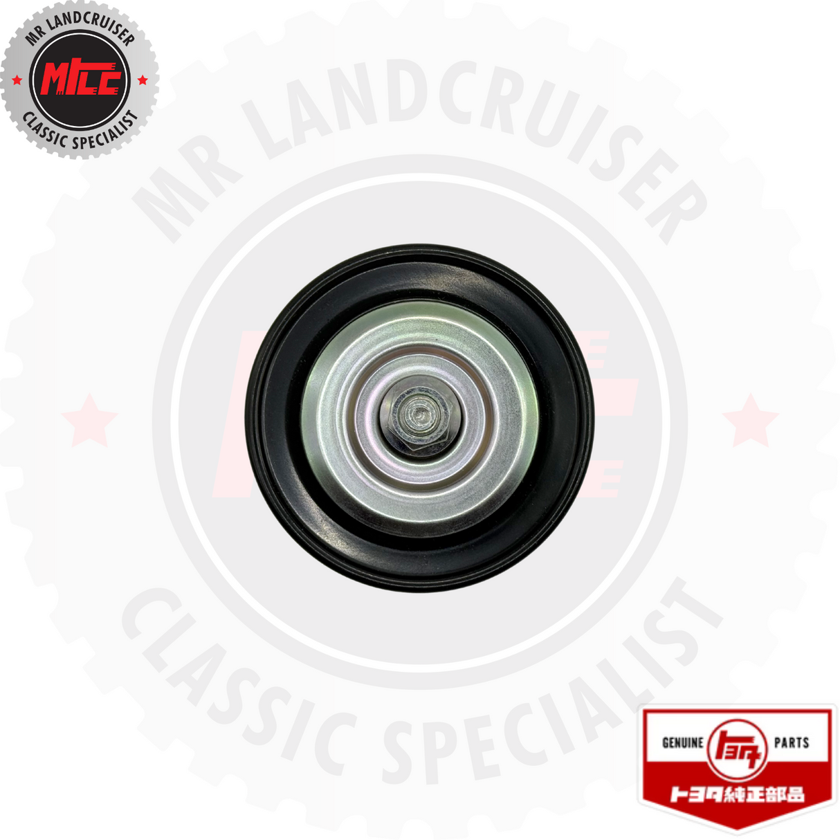 bottom view of Genuine Toyota A/C Idler Pulley Assembly 1984 - 1989