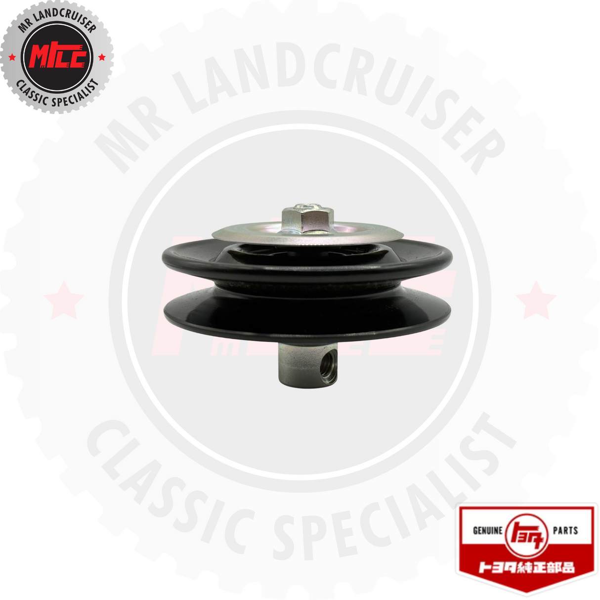 inverted view of Genuine Toyota A/C Idler Pulley Assembly 1984 - 1989