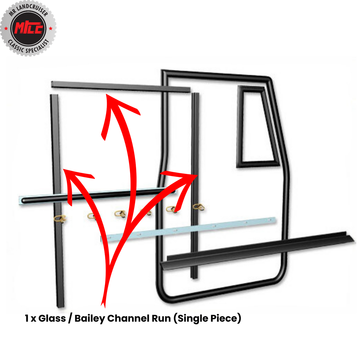 Right Side Early Door Weatherstrip Kit for Toyota Landcruiser 1965 - 74