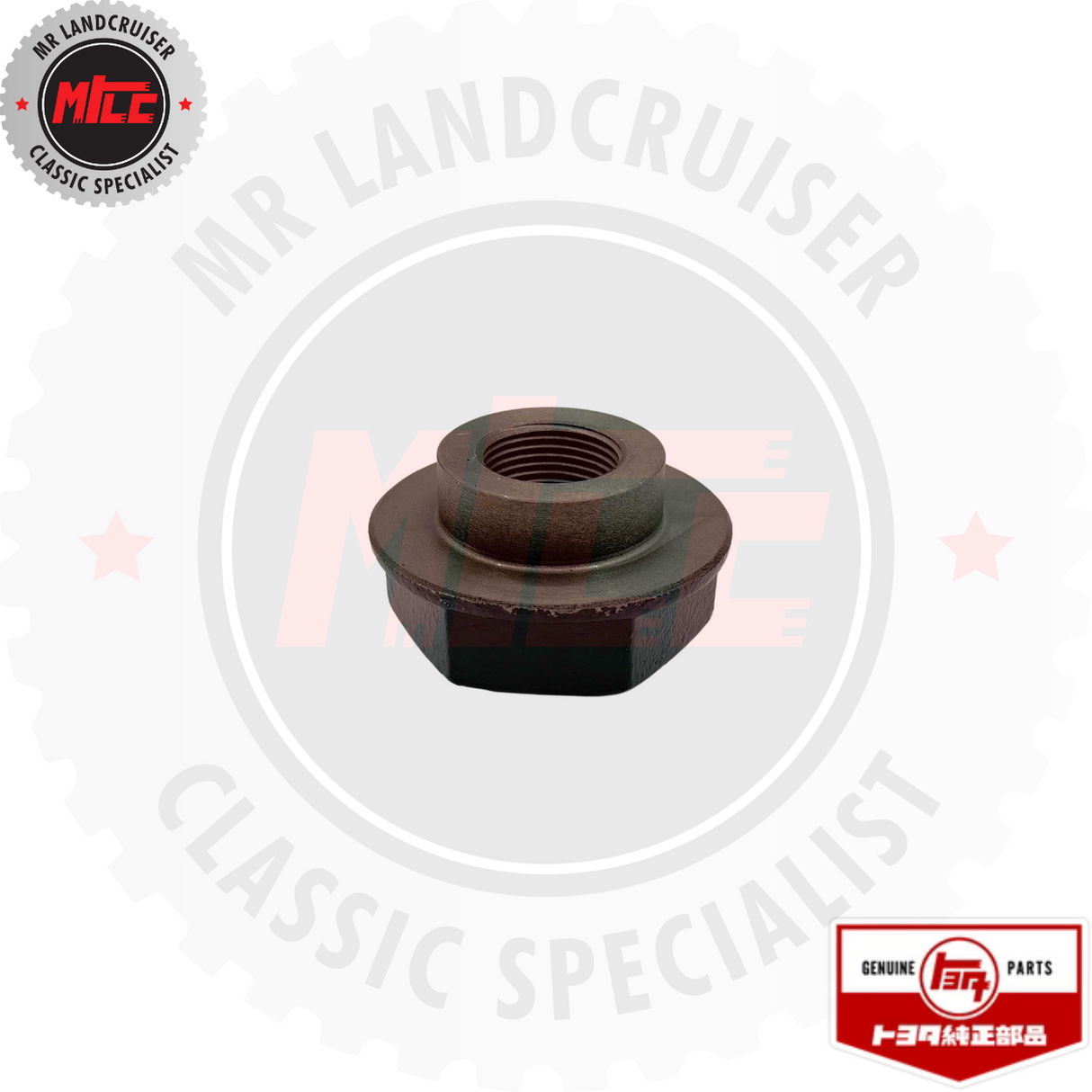 angled view of Genuine Toyota Crankshaft Pulley Nut
