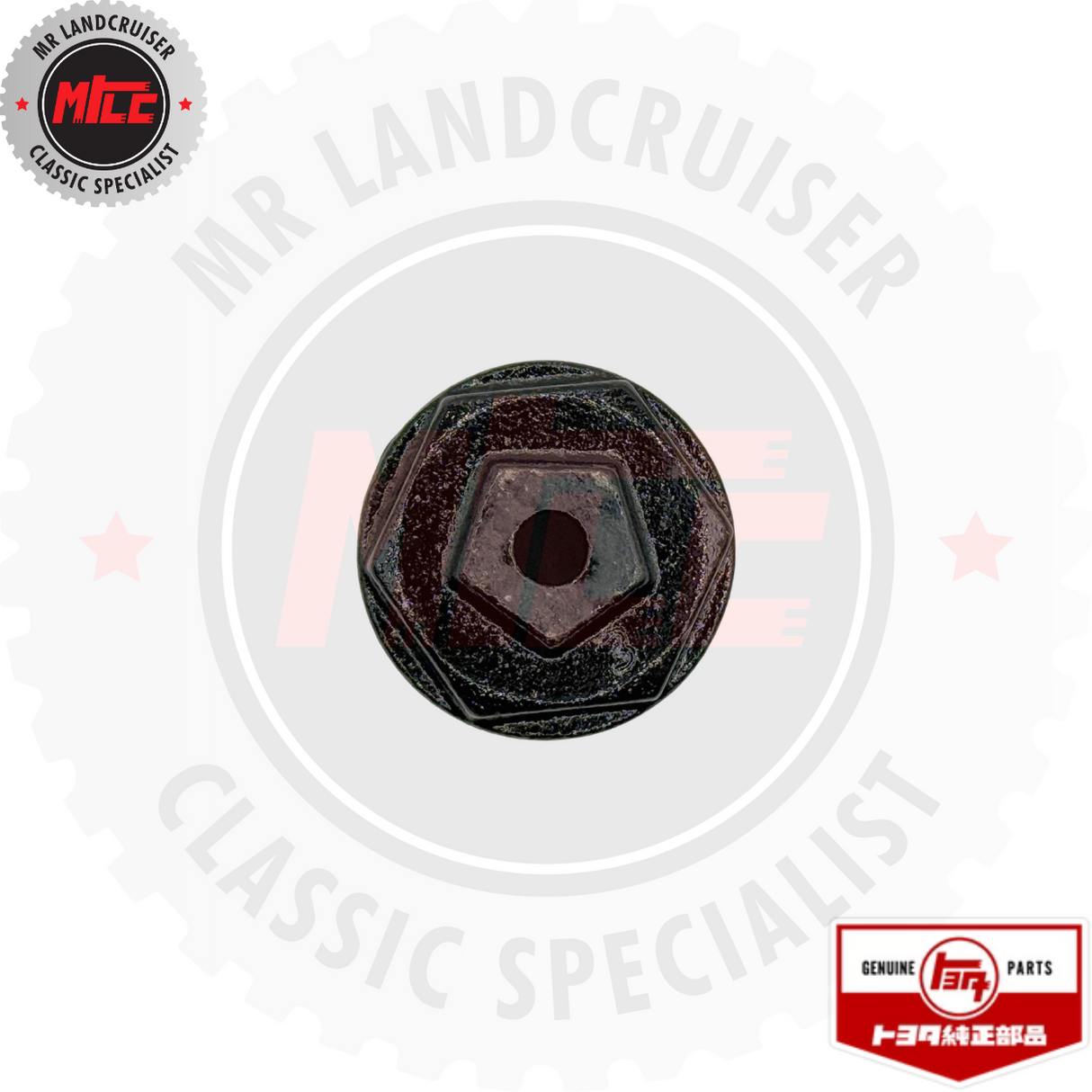 top view of Genuine Toyota Crankshaft Pulley Nut