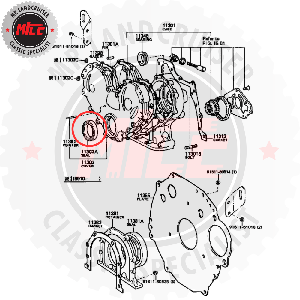 Technical diagram of a mechanical component with labeled parts and branding.