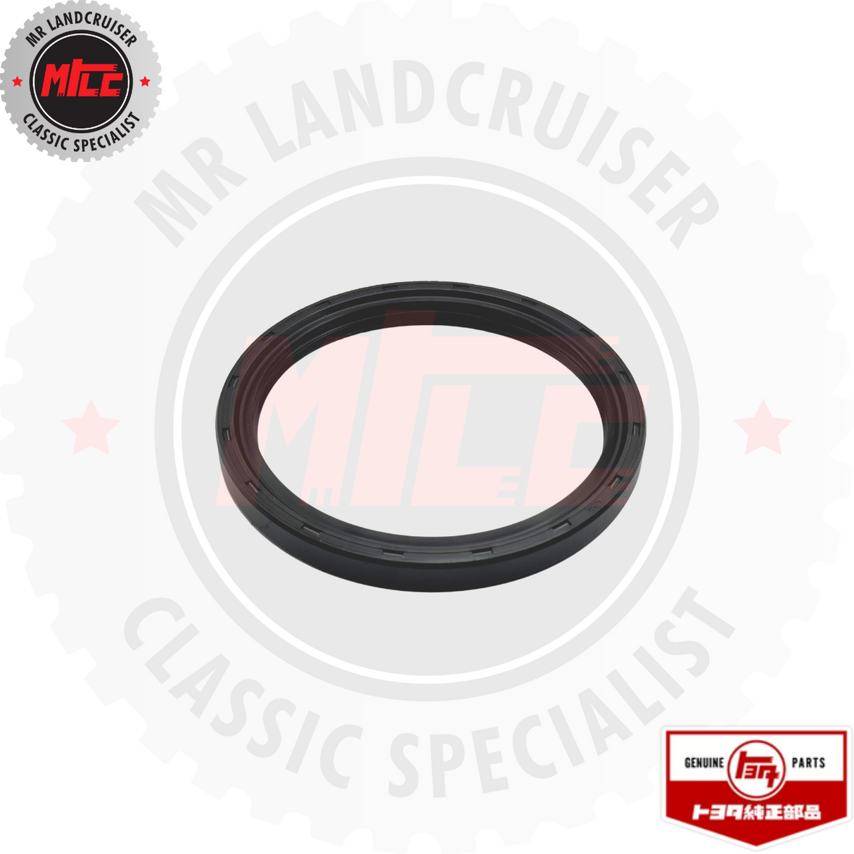 front view of Genuine Toyota Oil Seal Rear Main F 2F suits 40, 60, & 70 Series Landcruiser