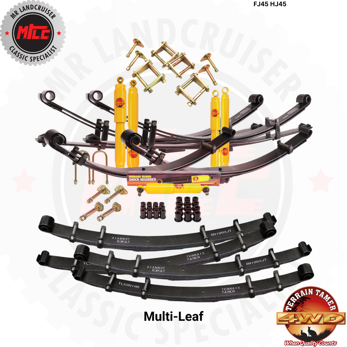 Multi Leaf Full suspension kit for toyota landcruiser FJ45 and HJ45 suitable for 1980 onwards models