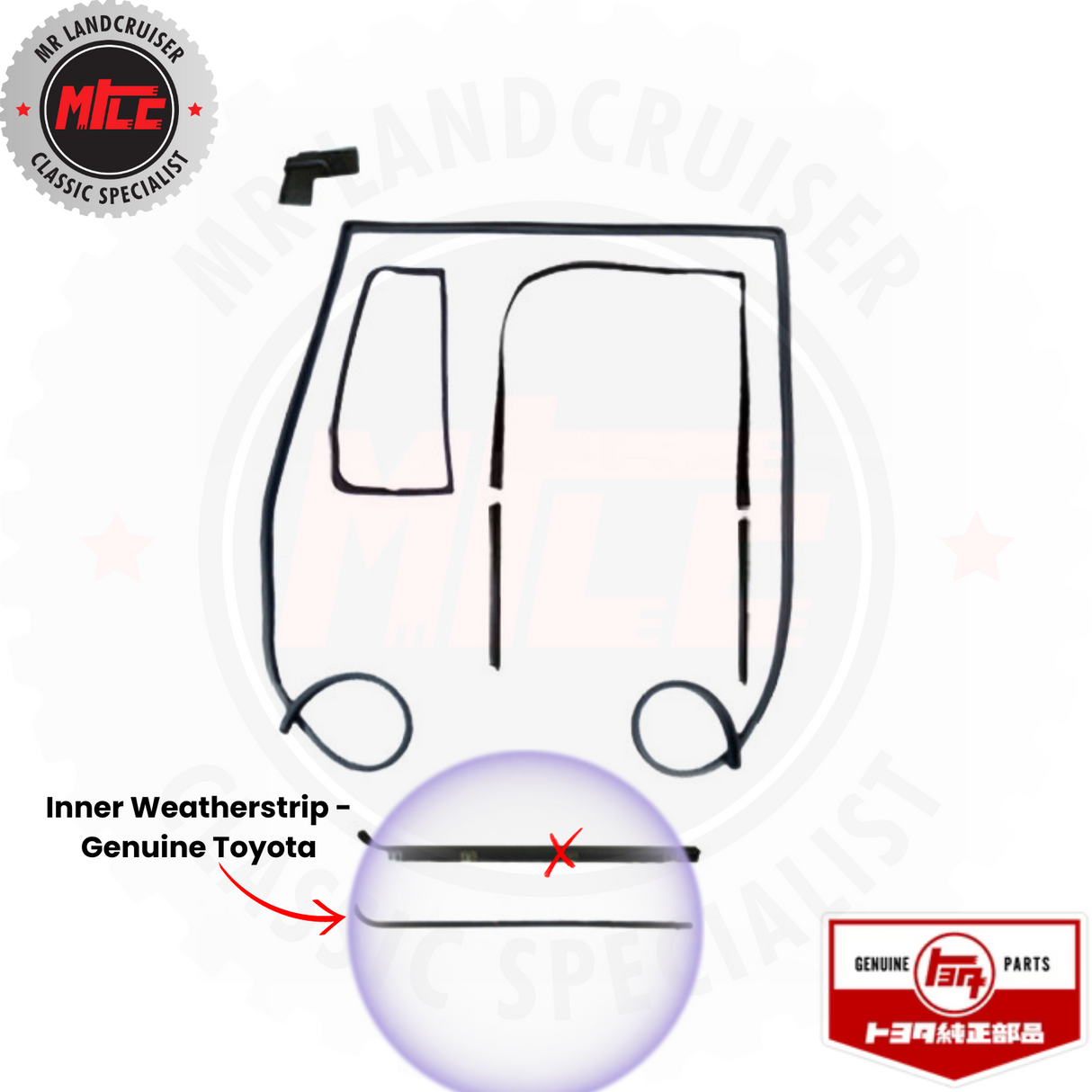 Left Side Late Door 79-84 with 1/4 Vent Seals & Kits