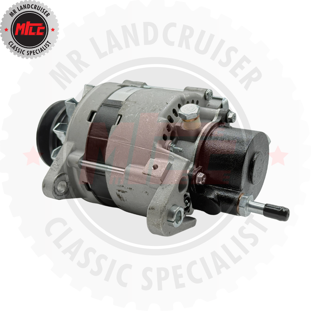 side angle view of OEX Alternator 12V 80A Hitachi Style