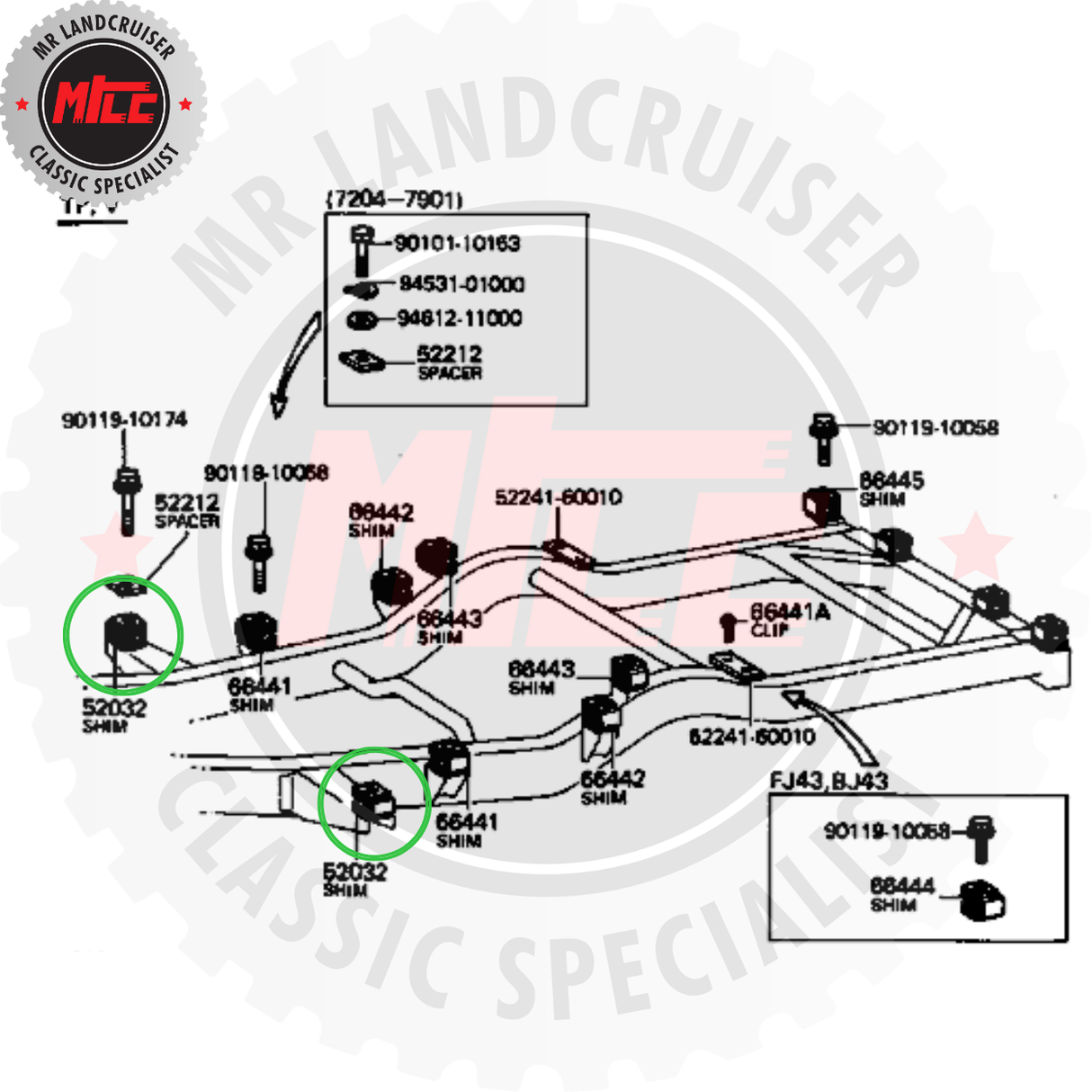 Genuine Toyota Early Body Mount suits 40 Series Landcruiser (03/1969 – 8/1980)