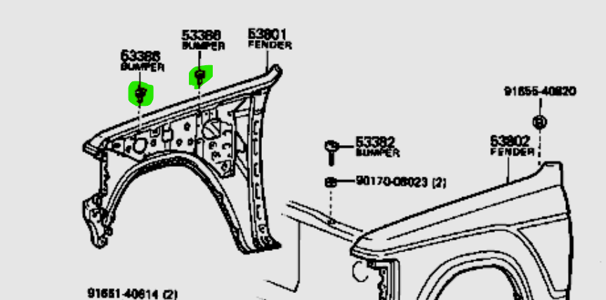 exploded diagram of bonnet rubber location 60 and 70 series