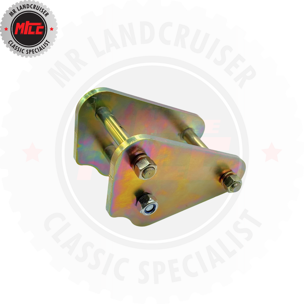 rear view of Anti-Inversion Extended Shackles 2 Inch (50mm) Suits Toyota Landcruiser 40 Series