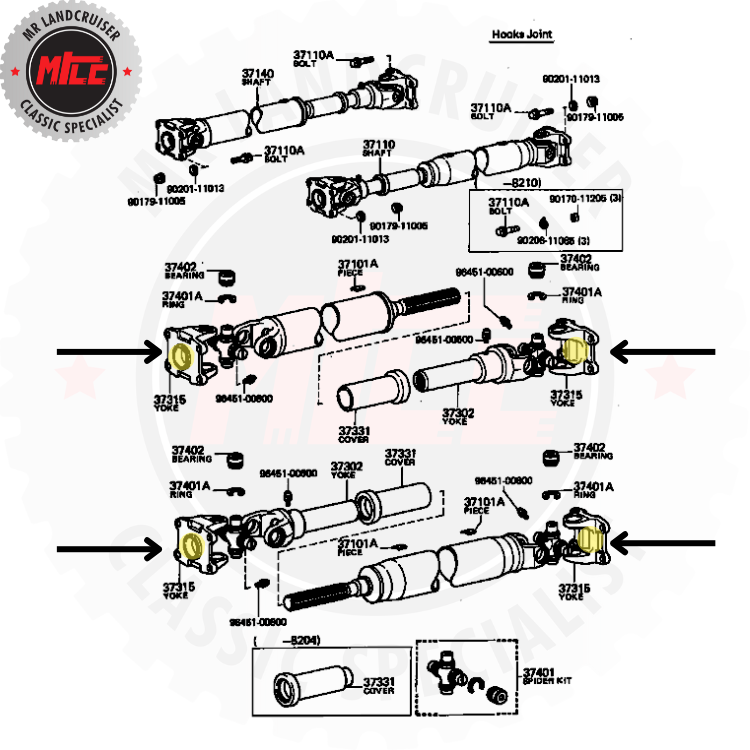 Flange Yoke Rear Tailshaft suits Toyota Landcruiser 40 60 & 70 Series
