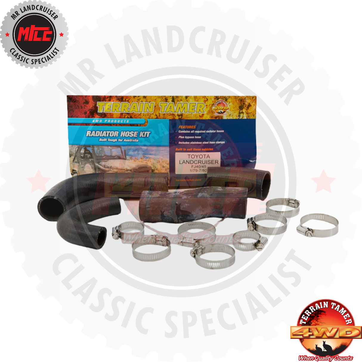 Radiator Hose Kit suits Toyota Landcruiser FJ40 & FJ45 with A/C