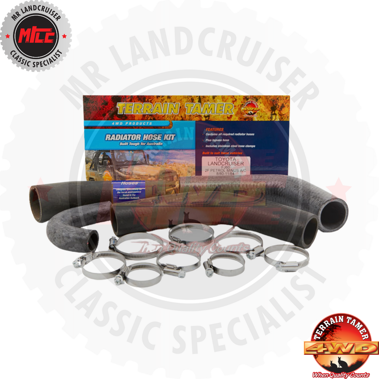 Radiator Hose Kit suits Toyota Landcruiser FJ60 2F 8/1980 - 12/1984