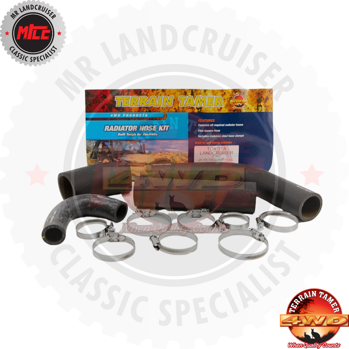 Radiator Hose Kit suits Toyota Landcruiser FJ60 2F 8/1980 - 12/1984