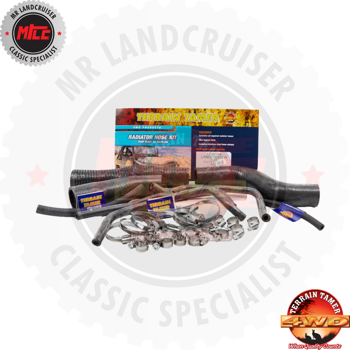 Radiator Hose Kit suits Toyota Landcruiser FZJ80 8/1992 -