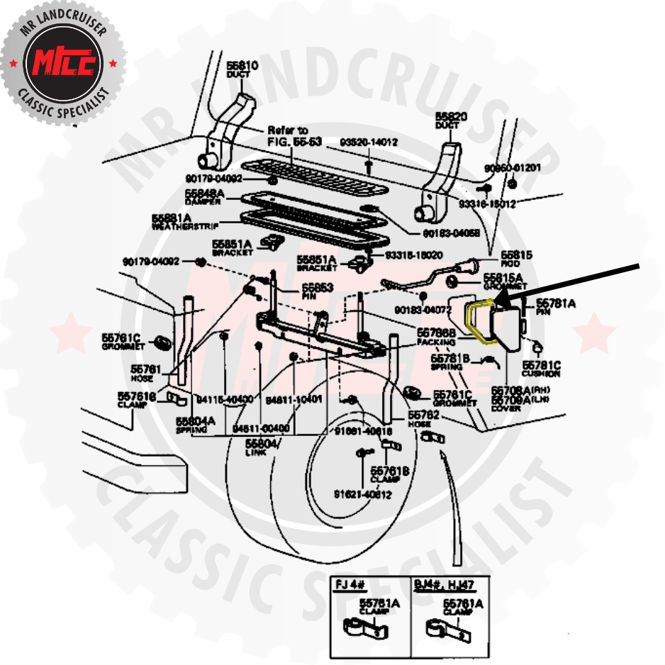 Kick vent seal 40 Series 1964 - 1984