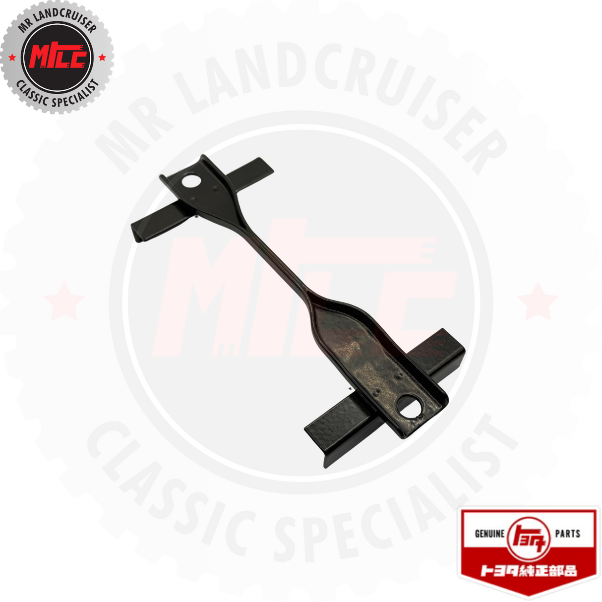 side view of Genuine Toyota Battery Hold Down Clamp suits 40 Series Landcruiser