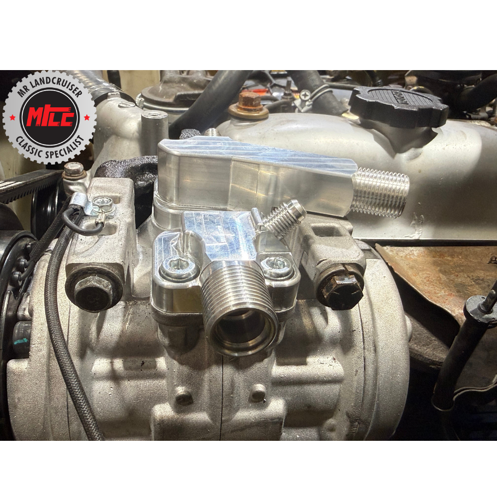 MRLC CNC Aircon Compressor Manifold Set suits Genuine Pad Mount Compressor Australian made.