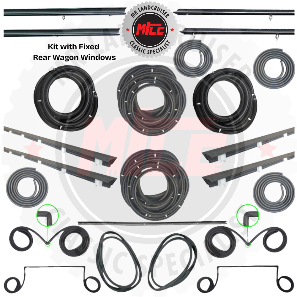 A Rubber Kit suits 60 Series Wagon with Front 1/4 Window