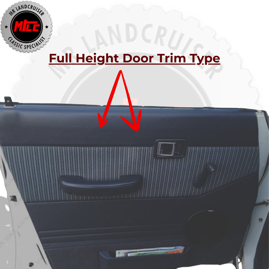 A Rubber Kit suits 60 Series Landcruiser Wagon with Front 1/4 Window, Fixed Side Window & Rear Barn Doors