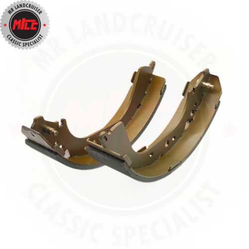 A view of upright 2 Toyota Landcruiser 4WD Front OR Rear Drum Brake Shoes suits 40 & 55 series landcruisers