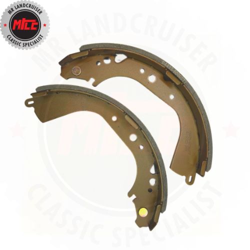 Side view of 2 Toyota Landcruiser 4WD Front OR Rear Drum Brake Shoes suits 40 & 55 series landcruisers