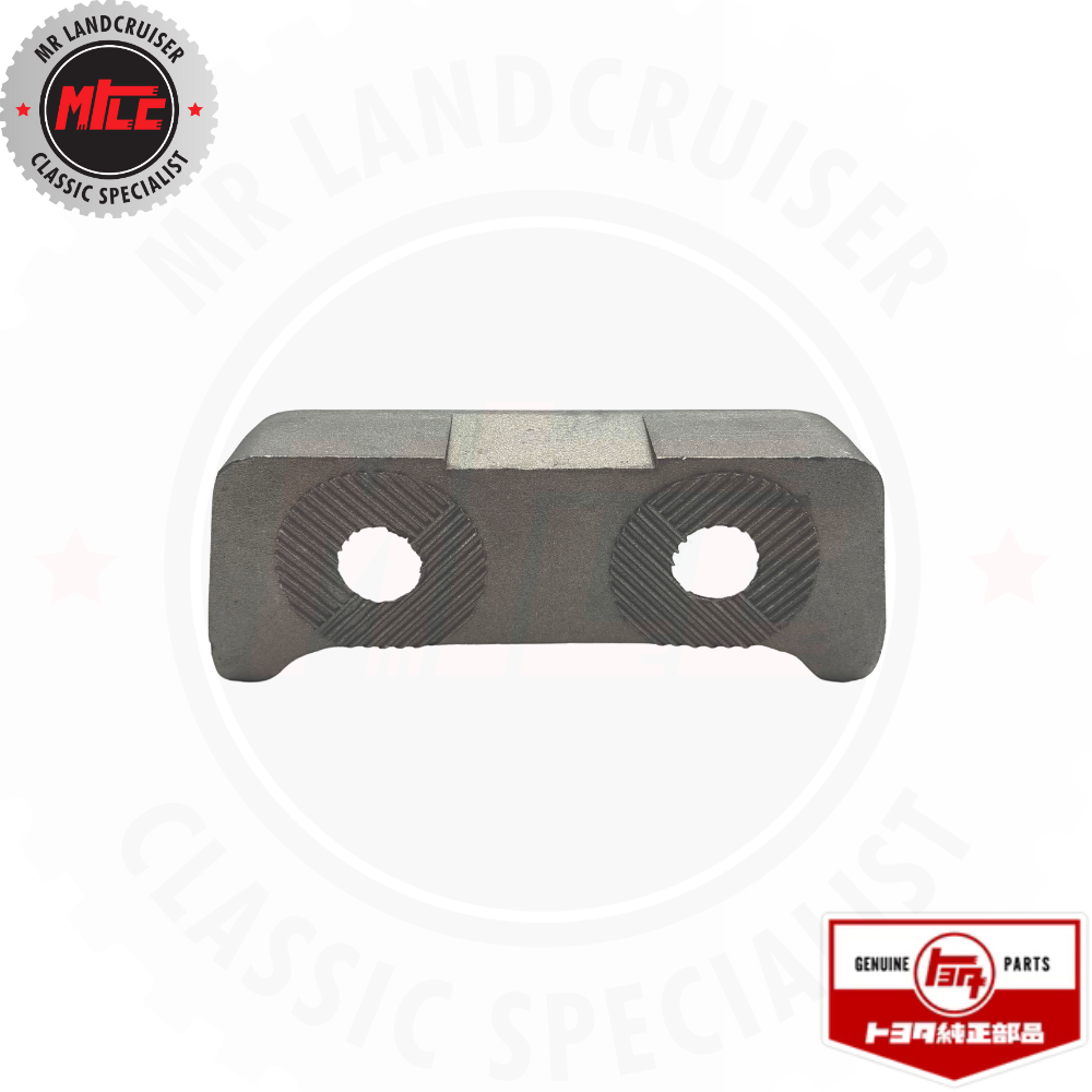 Back side view of Genuine Toyota Front Door Check Striker Plate for Toyota Landcruiser