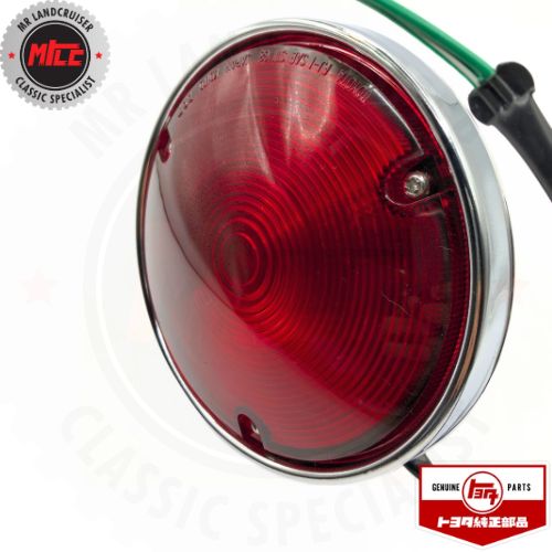 close up view of OEM Toyota 81550-60130 Rear Red Tail Lights Land Cruiser FJ40 69-74