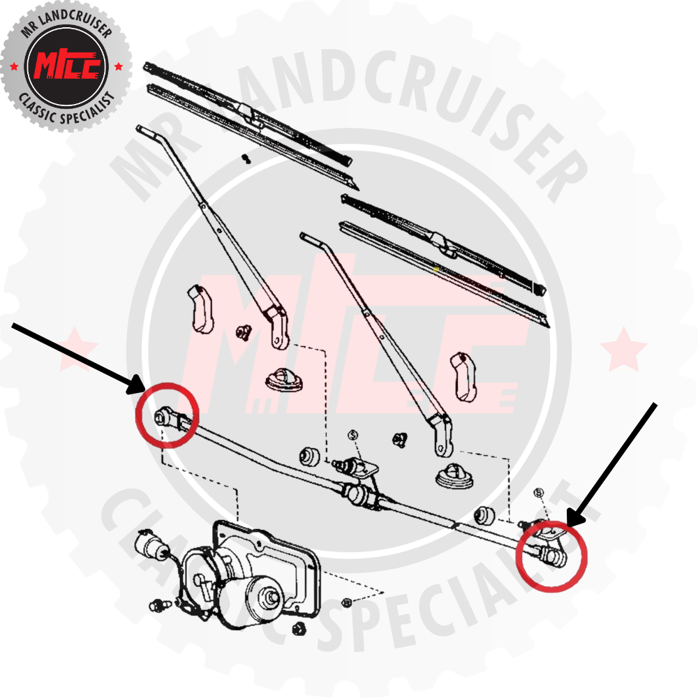 blow up view of Wiper Linkage Bush 2 Piece suits 60 Series