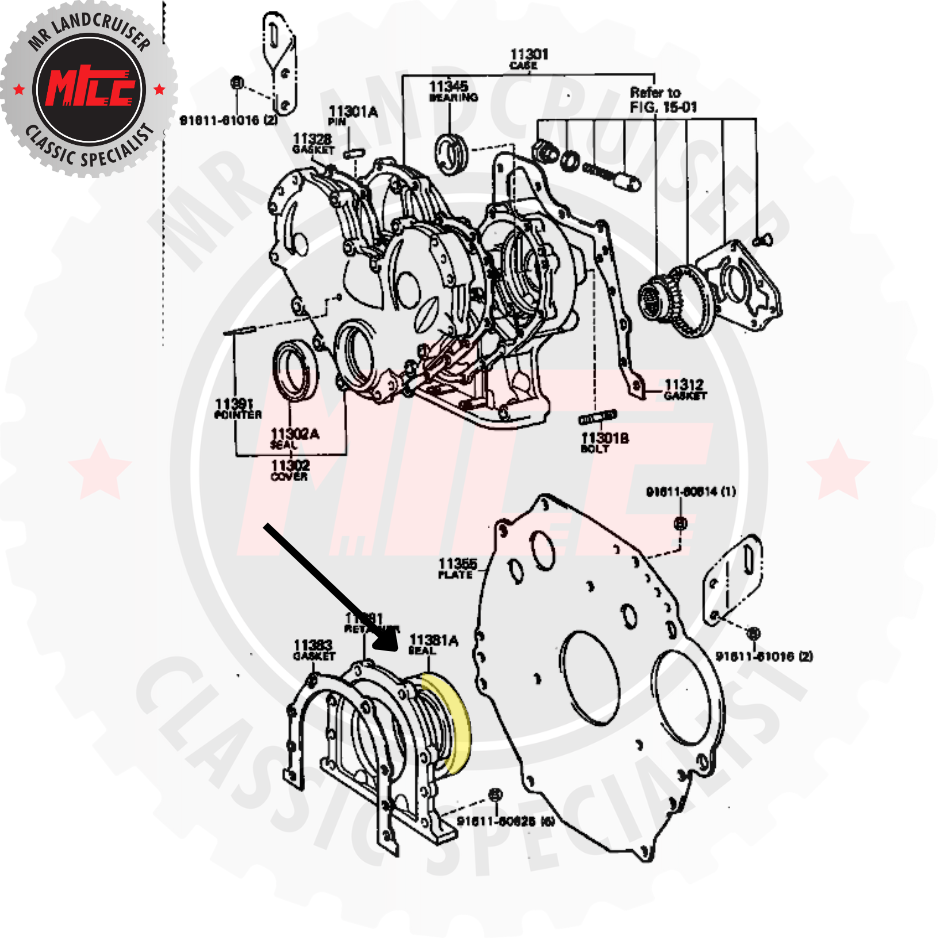 Rear Main Seal H 2H 12HT B 2B 3B suits 40 60 & 70 Series Toyota Landcruiser