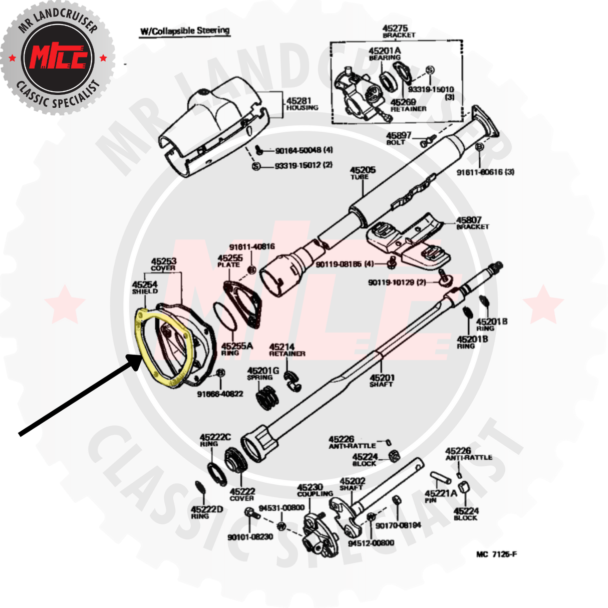 Steering Column Gasket Self Adhesive suits 40 Series Toyota Landcruiser 1973 - 1984
