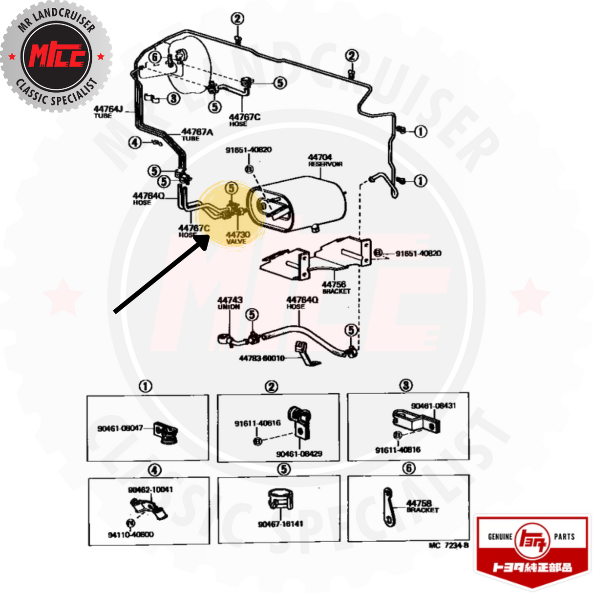 Genuine Toyota Vac Tank Vacuum Reservoir Vacuum Check Valve Assy HJ47 HJ45 Bj40 BJ42