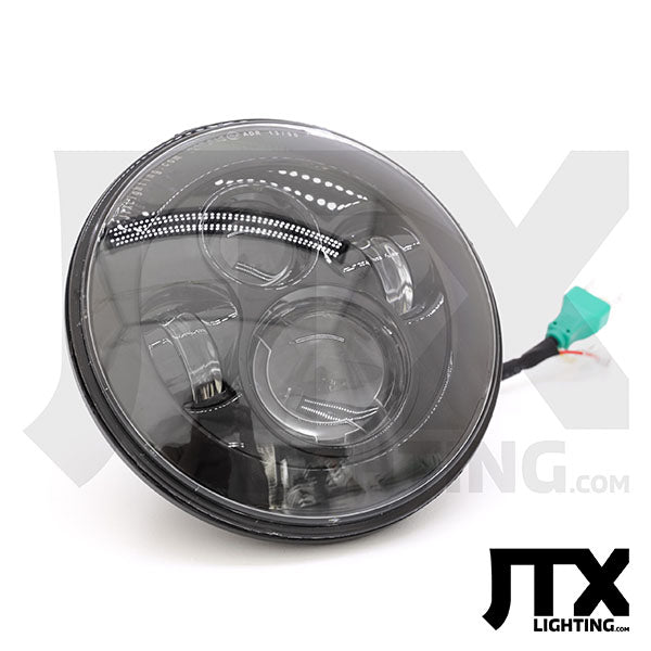 7" Round Black Faceplate No Halo front