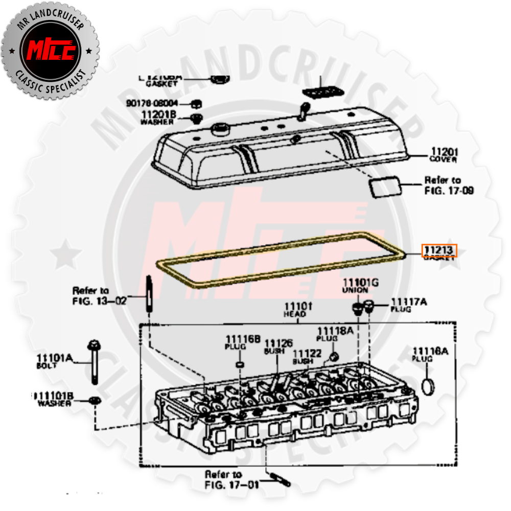 Genuine Rocker Cover Gasket suits Toyota Landcruiser F Engine | FJ40 FJ45 FJ55 | 03/1969 - 01/1975