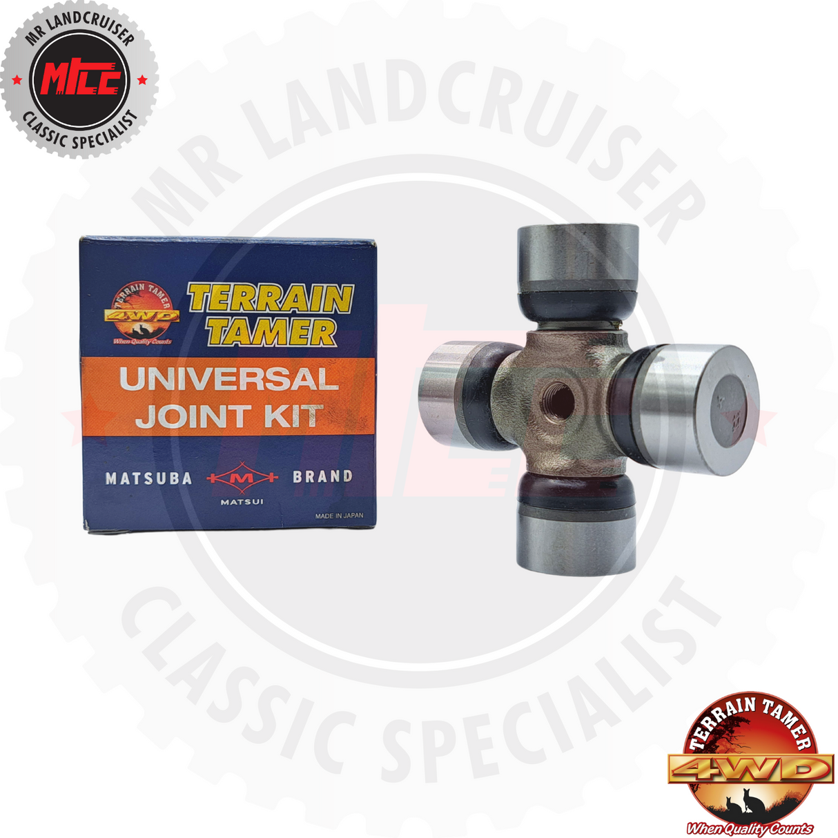 Universal Joint Kit Front & Rear suitable for 40 & 45 series Toyota Landcruiser with packaging
