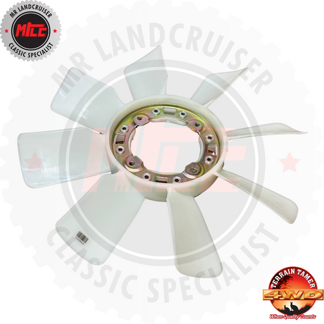 side view of Fan Blade 2H 12HT suits 60 & 70 Series Toyota Landcruiser 	
