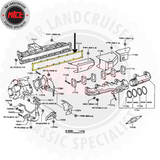 installation diagram of Genuine Toyota Gasket, Intake to Exhaust Manifold suits HJ61 12HT