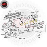 diagram of Gasket, Exhaust Manifold 12HT suits HJ61 12HT 10/1985 -