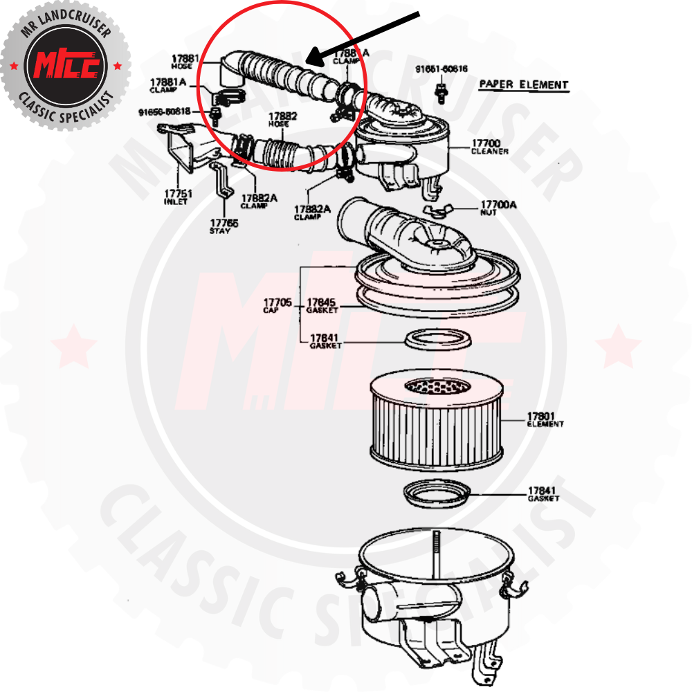 Hose Air Cleaner to Intake Manifold installation diagram