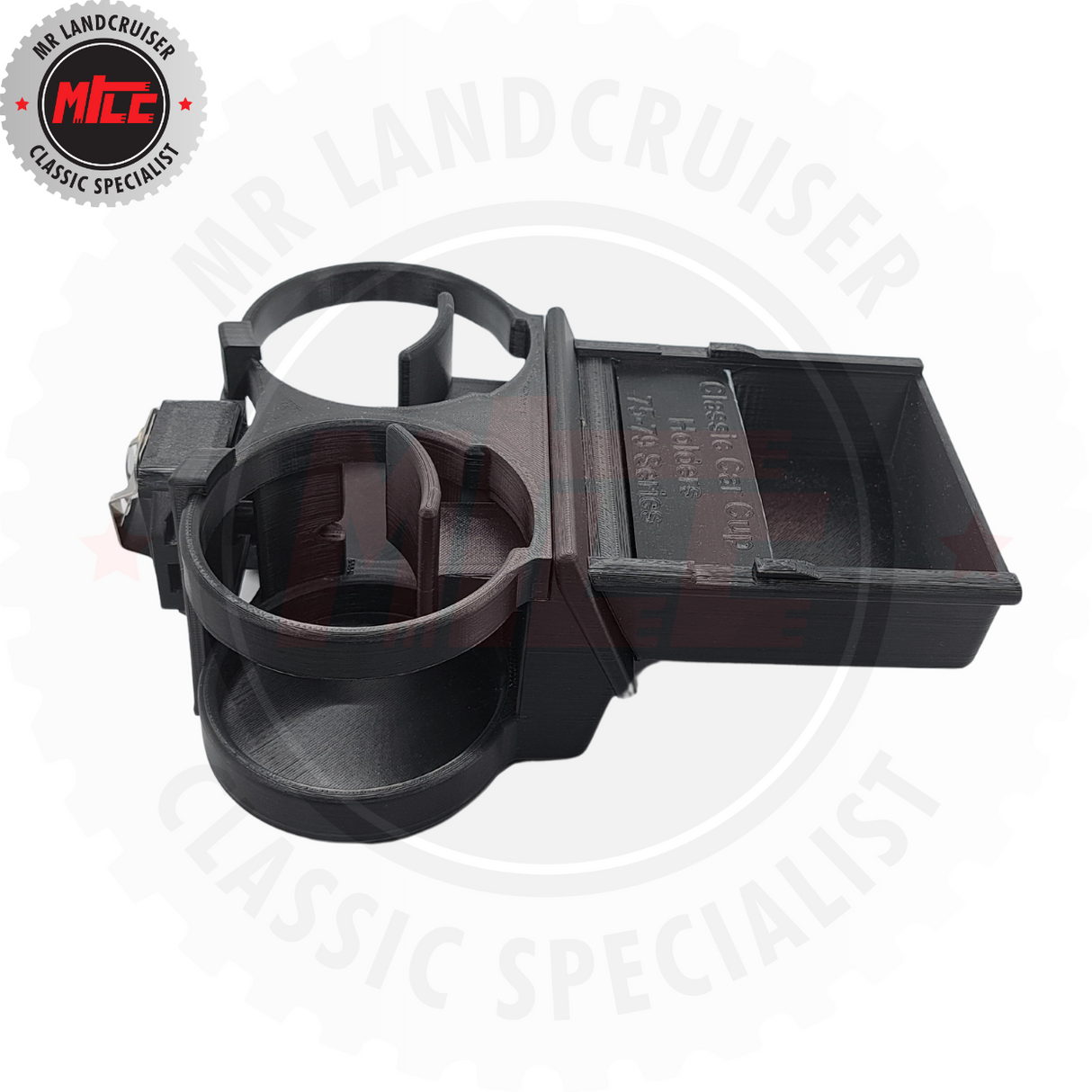 side view of Double Cup and dual mic Holder Suits 75 & 79 Series Toyota Landcruiser
