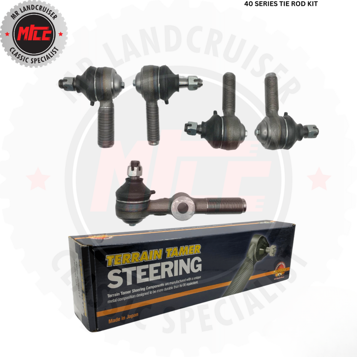 packaging for Terrain Tamer Tie Rod Kit for Toyota Landcruiser 40 Series