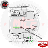 Technical diagram with parts and specifications, featuring the MLE logo.