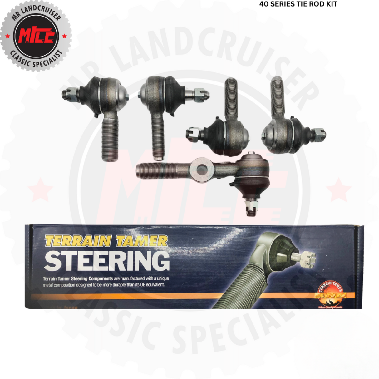 packaging and Terrain Tamer Tie Rod Kit for Toyota Landcruiser 40 Series