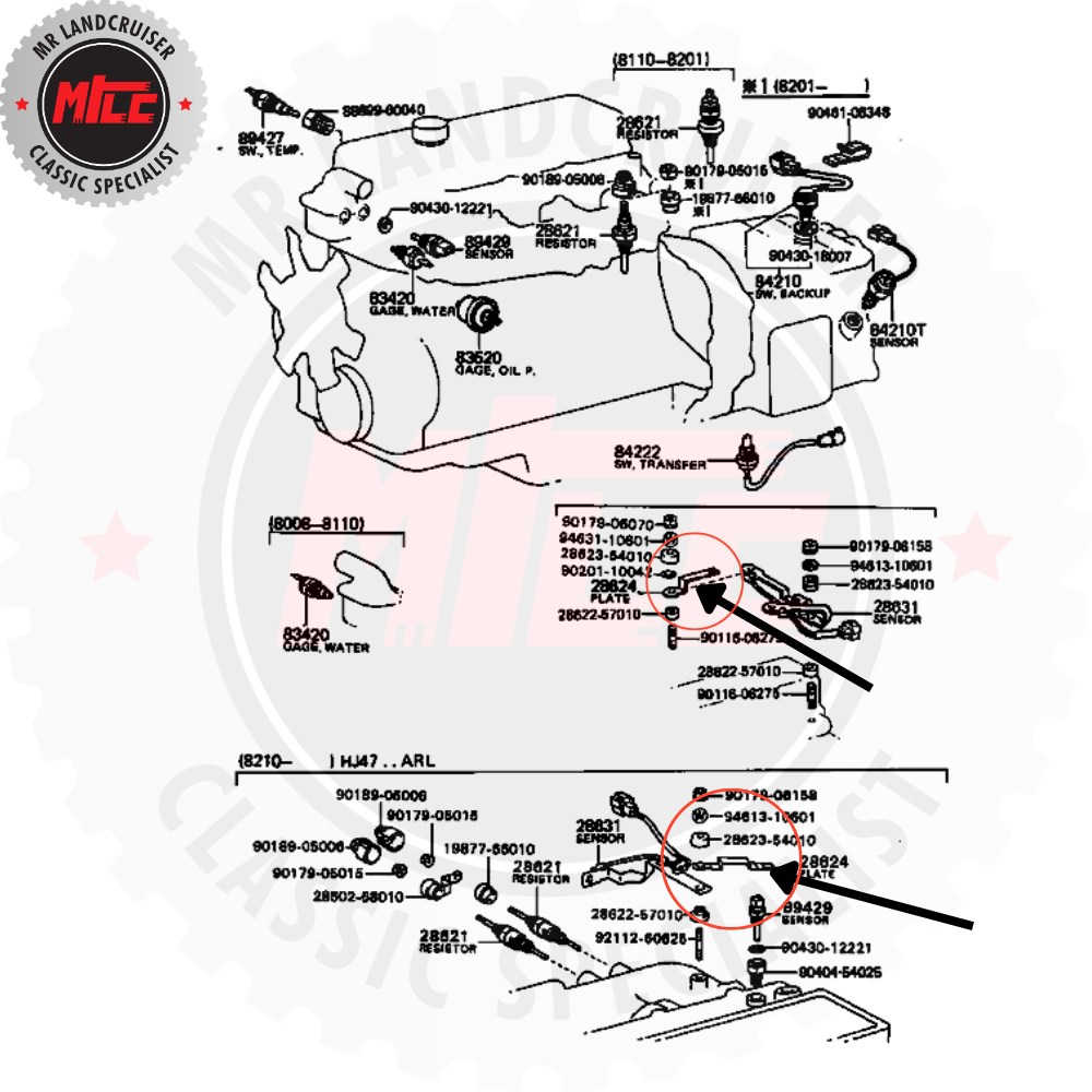 2H Glow Plug Insulation Plate installation diagram