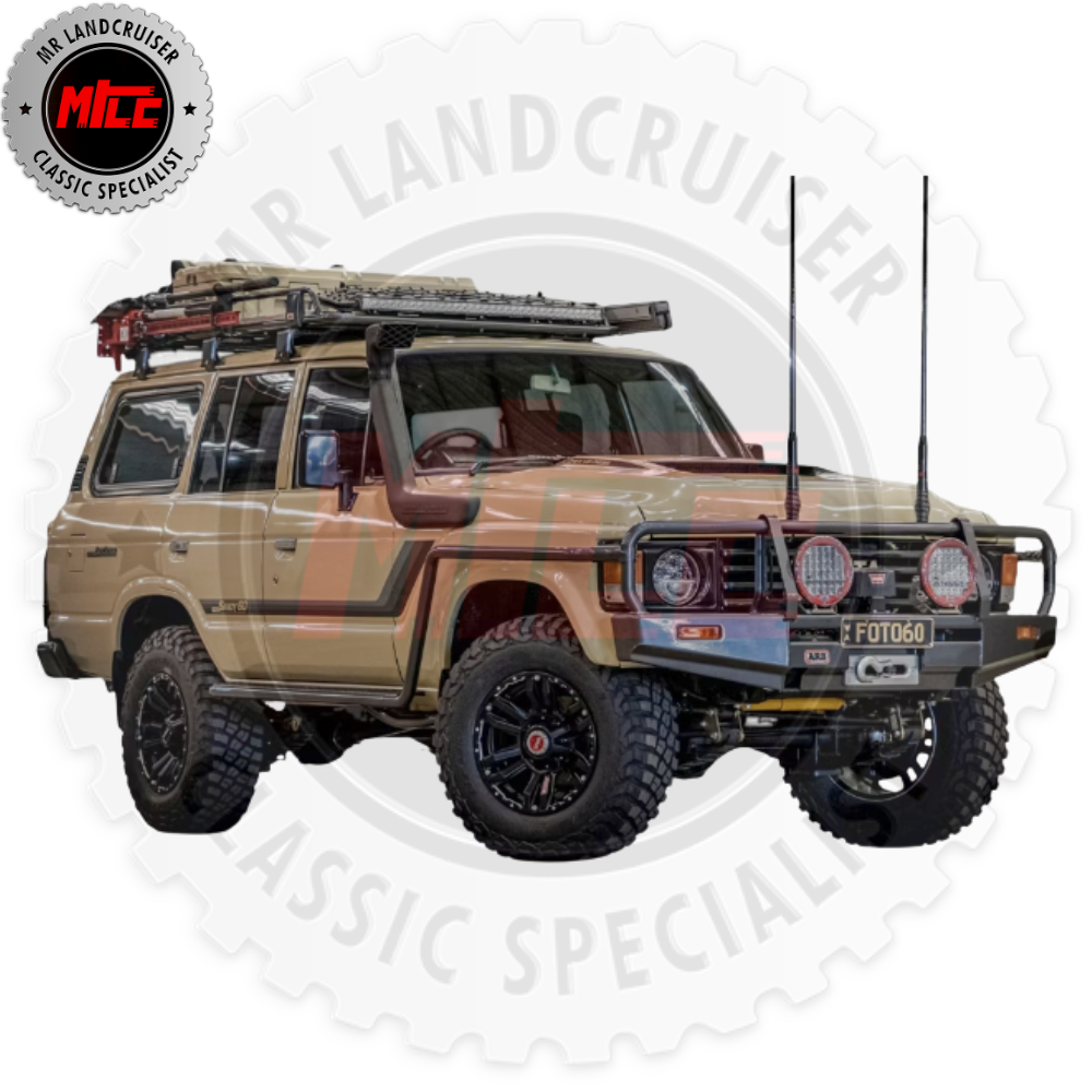 bullbar mounted on a 60 series landcruiser 