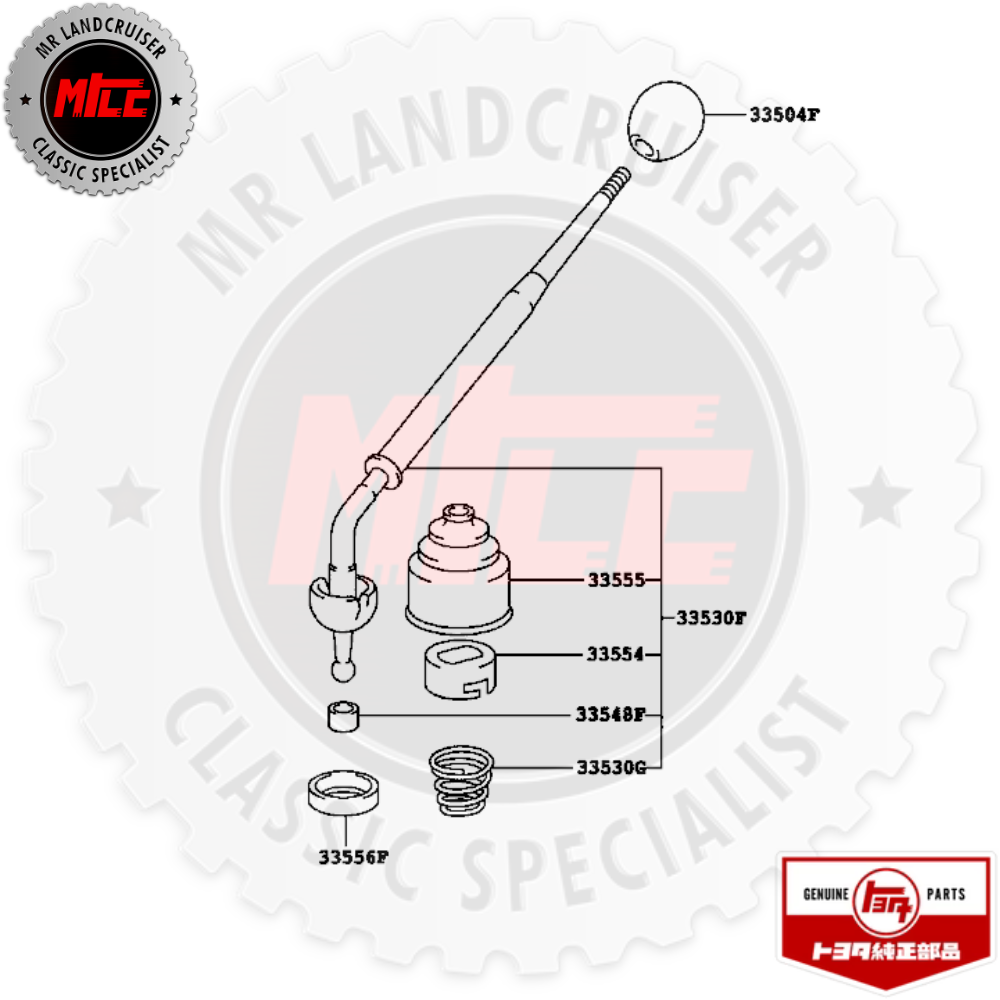 Genuine 5 Speed Gear Shift Lever suits 70 Series Toyota Landcruiser 01/1990 - 12/2006