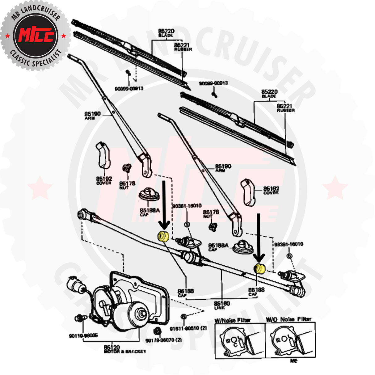 Windshield Wiper Pivot Cap diagram