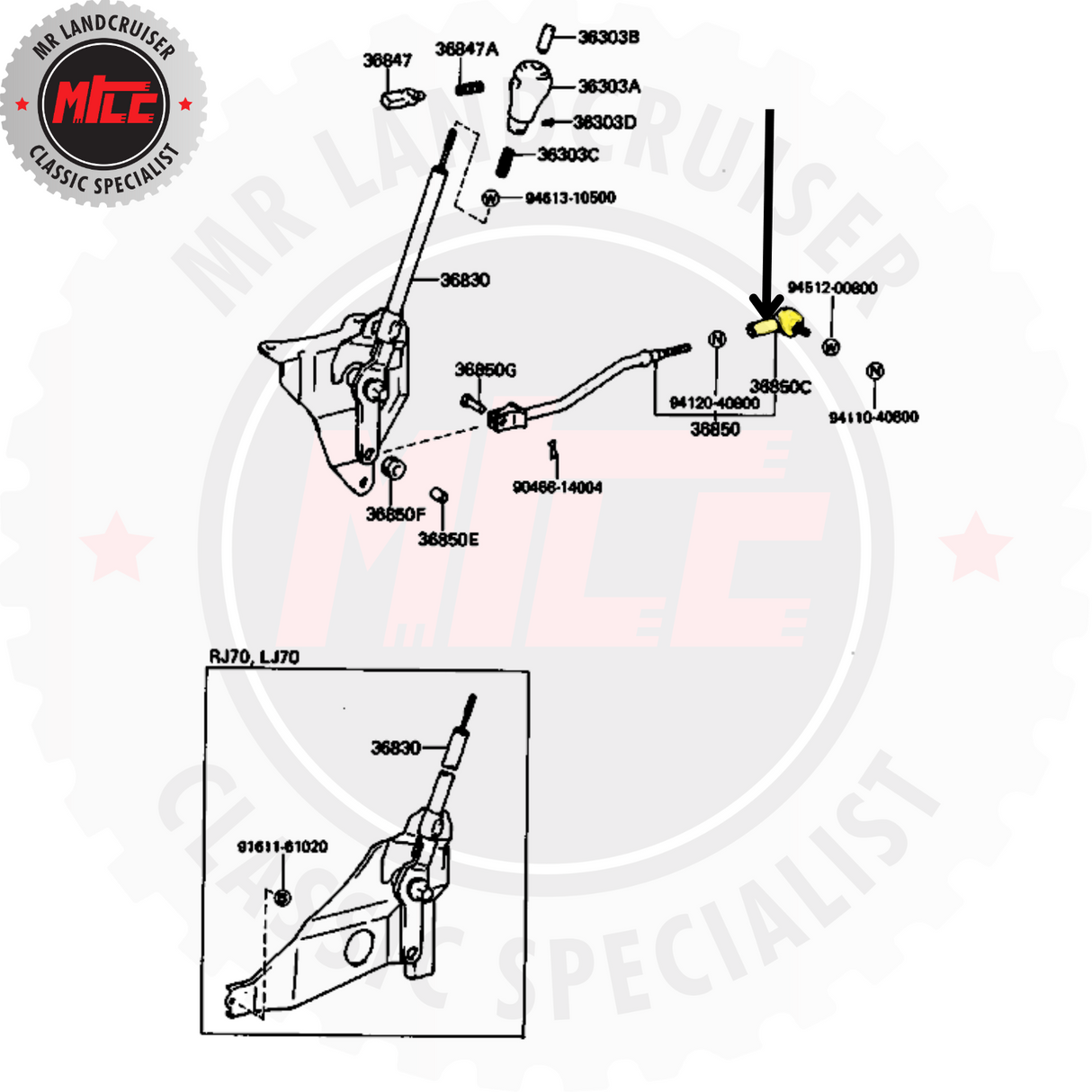 Genuine Toyota Ball Joint Assy for Hi/Low Shift End Rod suits 40, 60 & 70 Series