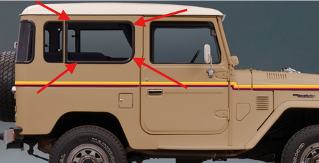 Aftermarket Cargo Side D Seal suits SWB Toyota Landcruiser Shorty 1976 - 1984
