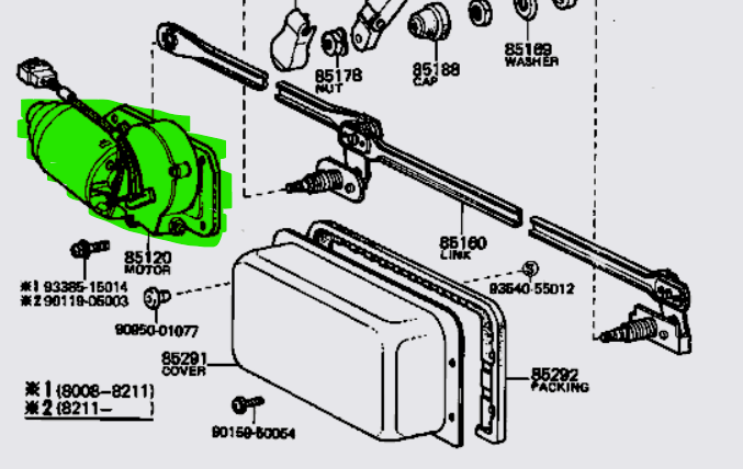 Windscreen Wiper Motor suits 40 Series Toyota Landcruiser '79-'84