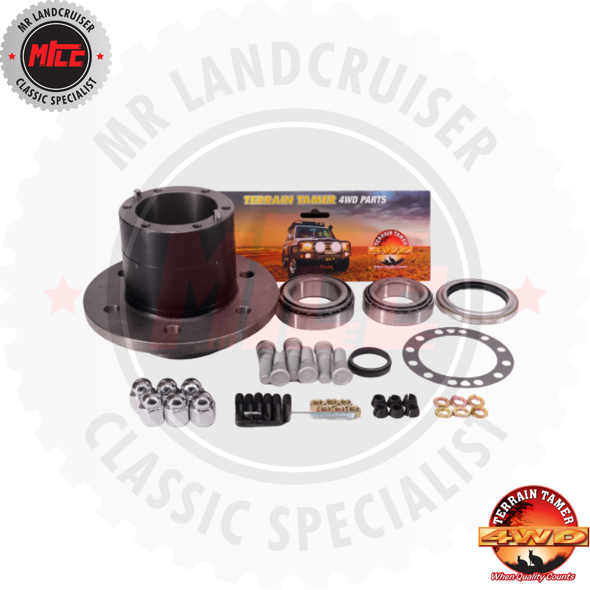 Hub Assy Kit REAR includes Brgs Studs Nuts Washers Seals suits 40 60 & 70 Series Toyota Landcruiser